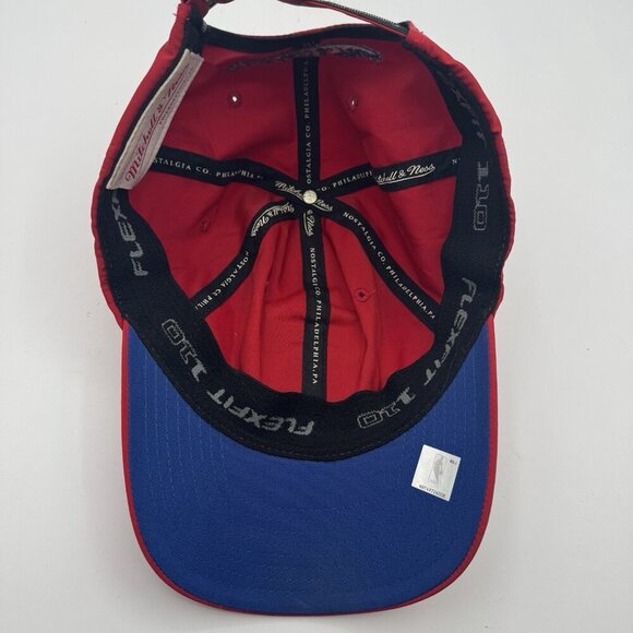 Mitchell & Ness Philadelphia 76ers Core Basic Red Adjustable Snapback Hat Cap - Picture 11 of 12